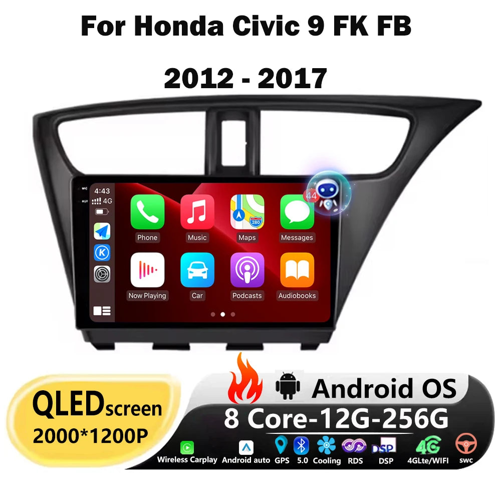 Car Radio Multimedia Video Player GPS Navigation Tools For Honda Civic 9 FK FB 2012 - 2017