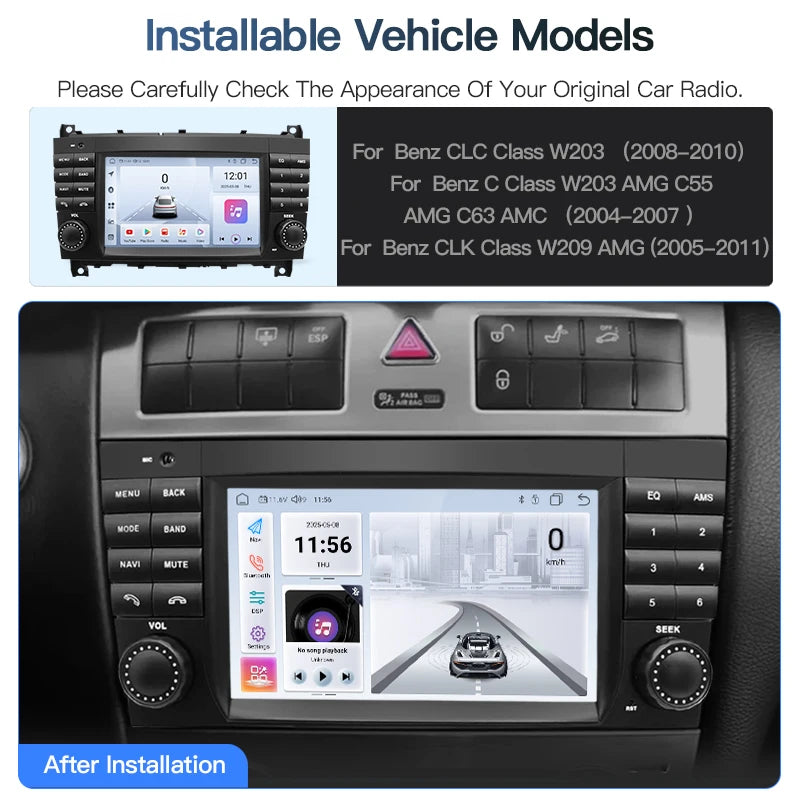 SZLELV Android Multimedia Player Car Radio For Mercedes Benz CLK Class W209 CLC W203 AMG A