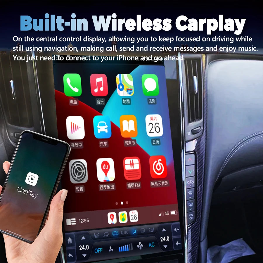 13.6" Multimedia Video Stereo Android 9 Car Radio For Infiniti Q50 Q50L Q50S Q60 2014-2020