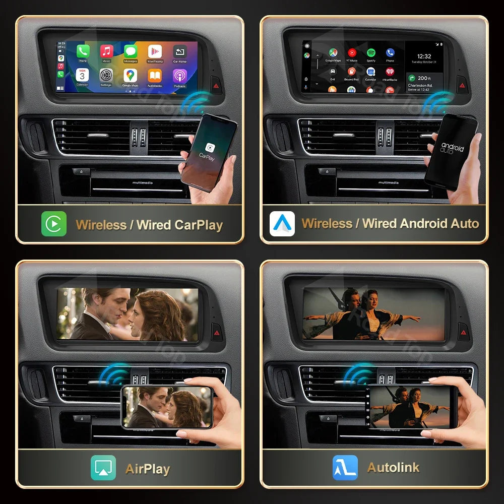 12.3' RoadTop Wireless CarPlay Multimedia Linux Screen Android Auto For Audi Q5 2009-2017