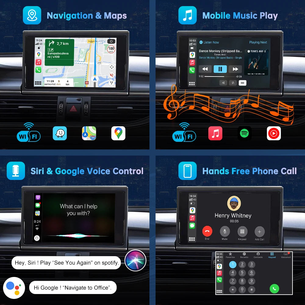 Road Top Wireless Carplay Decoder Interface For Audi A6 HN RMC MHI2 2012-2018 With AirPlay | AUTOKITSHOP