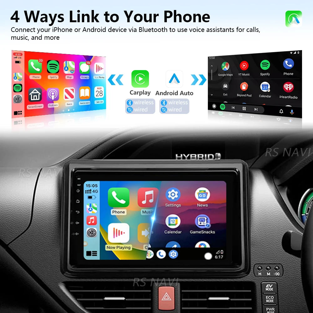 Android 16 Carplay Auto Qualcomm 2K QLED Screen Car Radio Player For Toyota Noah Voxy R80