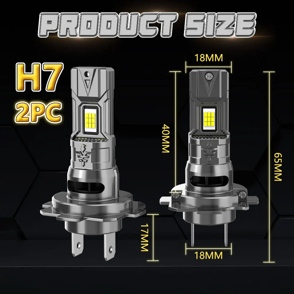 Car LED Headlights H7 H4 Canbus No Error LED Auto Fog Lamps High Low Beam H4 12V 6000K Wir