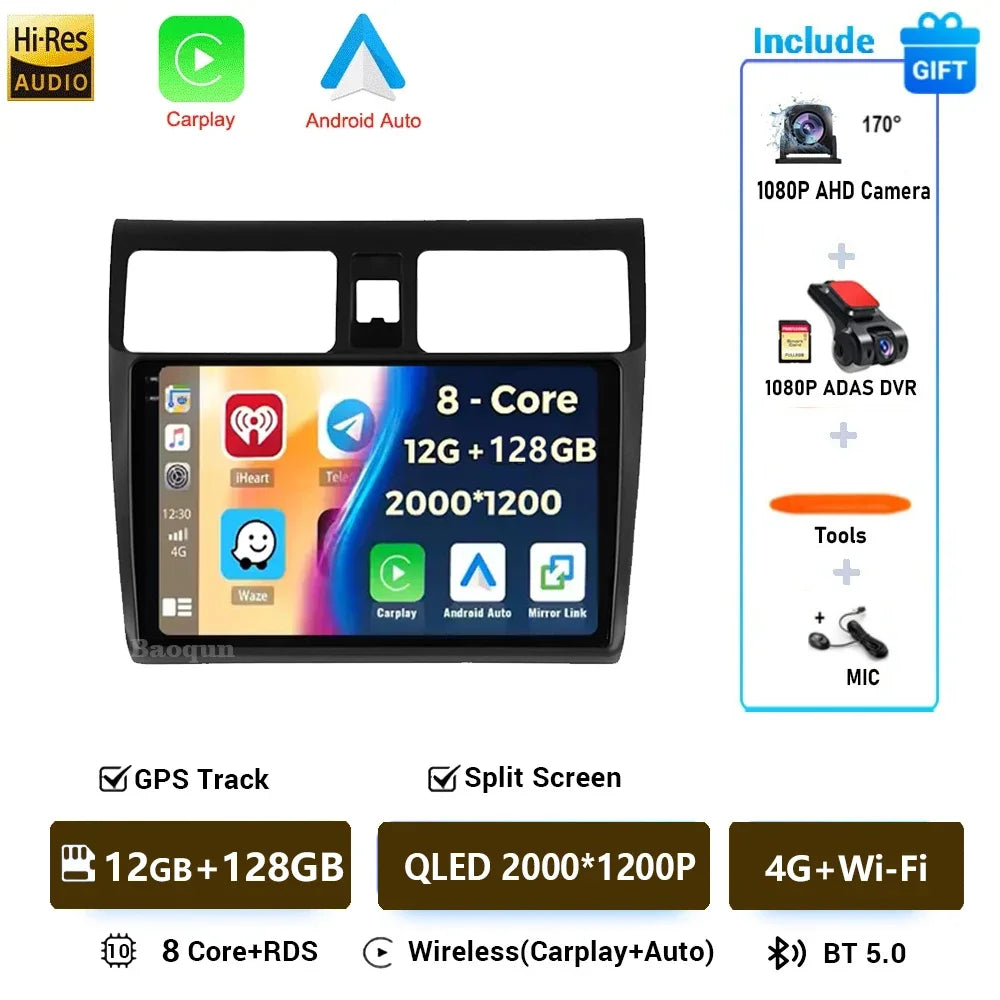 Android 16 For Suzuki Swift 3 2003 - 2010 Car Radio Multimedia Player Carplay and Android