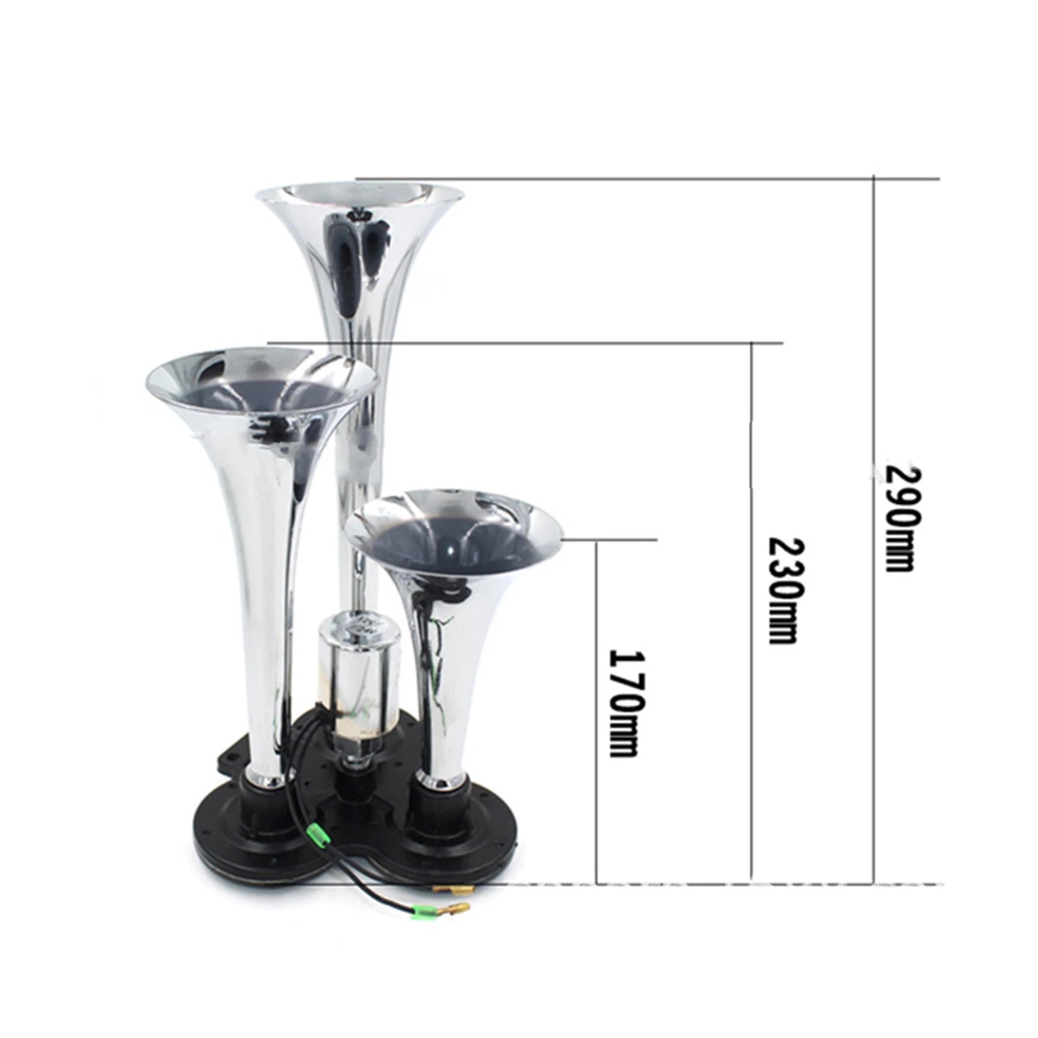Chromium Pneumatic Chrome Plated Triple Truck With Bagpipes 12V/24V For Car Motorcycle ATV