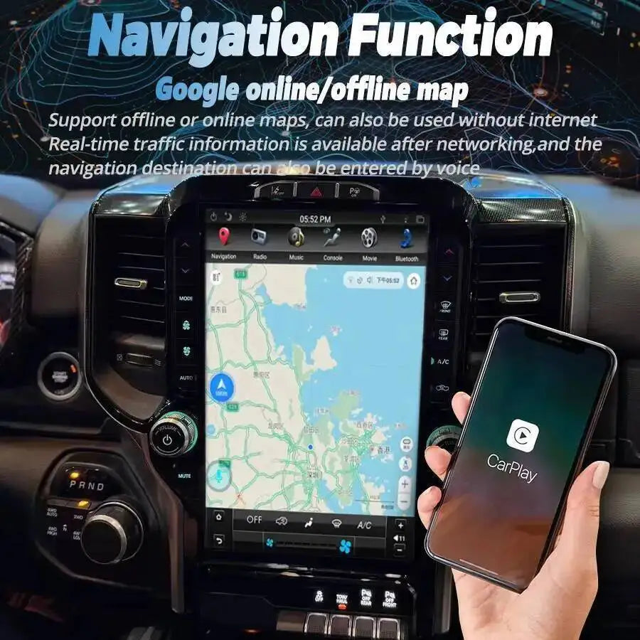 Navigation GPS Stereo 13.1" For Dodge Ram 1500 2500 3500 2019-2023 Car Radio Carplay Scree | AUTOKITSHOP