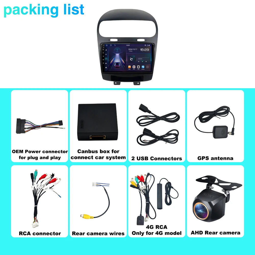 Android 15 WIFI 5G Car Radio For Dodge Journey Fiat Leap Freemont 2011-2020 Auto Multimedi