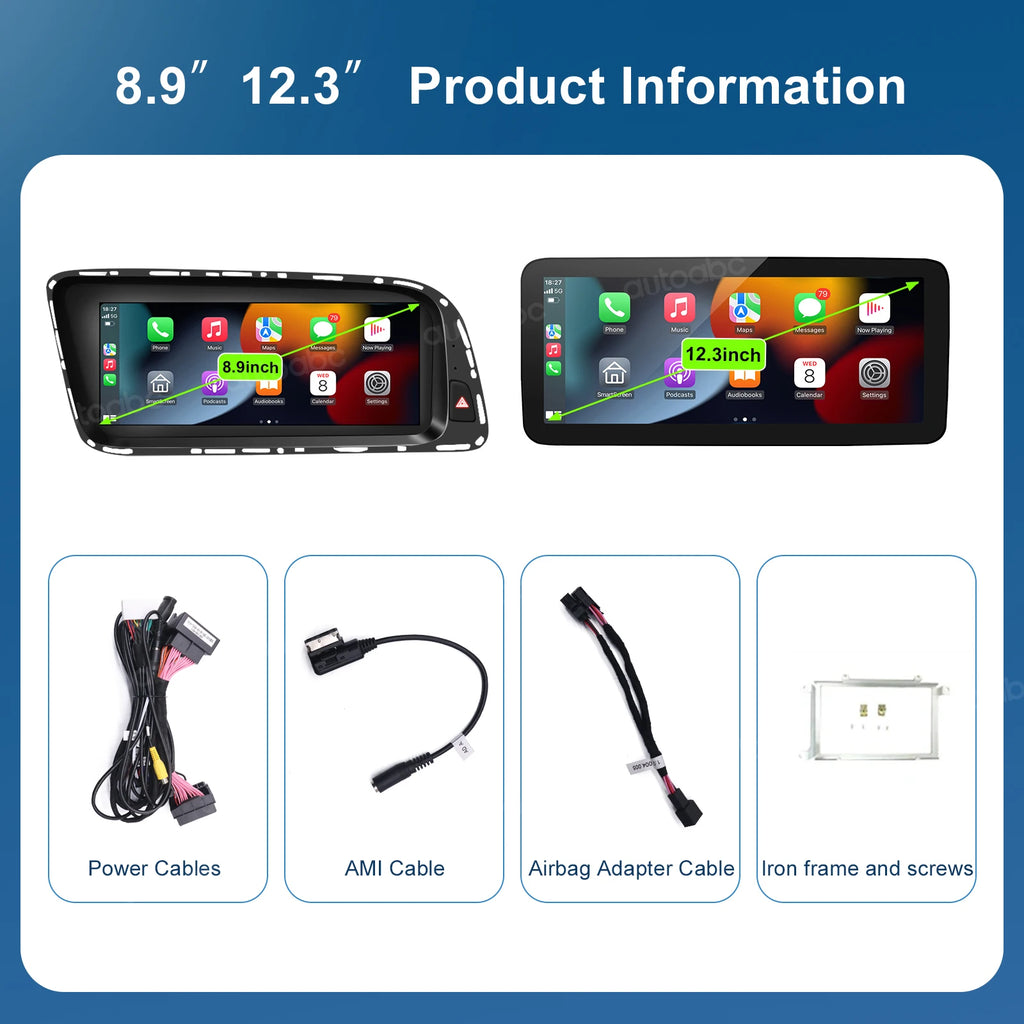 Wireless CarPlay Android Auto for Audi Q5 2009-2017 Car Multimedia Linux Touch Screen with | AUTOKITSHOP