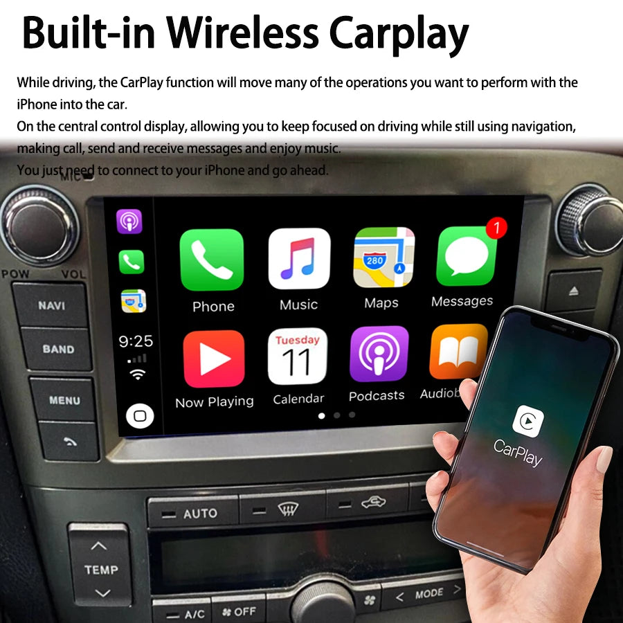 For Toyota AVENSIS 2007 2006 2005 128GB 2Din Android 15 Car Radio Stereo Screen GPS CarPla