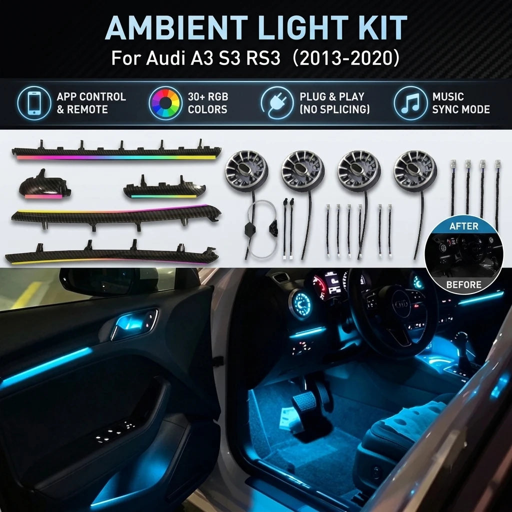 RGB - Ambient Light - for Audi RS3 A3L S3 2013-2023 - Car Interior Lighting
