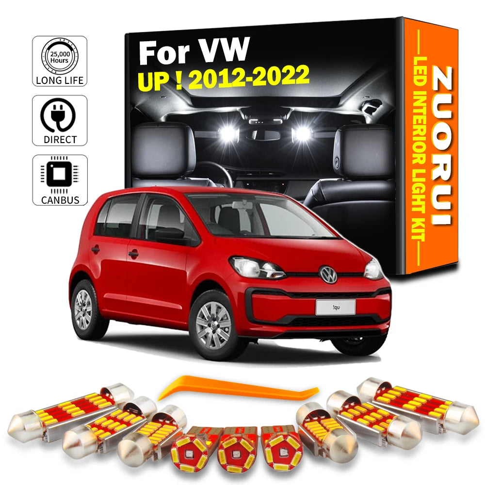 7-Piece LED Interior Light Kit for VW Volkswagen UP ! 2012- 2017 - Canbus Dome Map Door Trunk Bulbs | AUTOKITSHOP