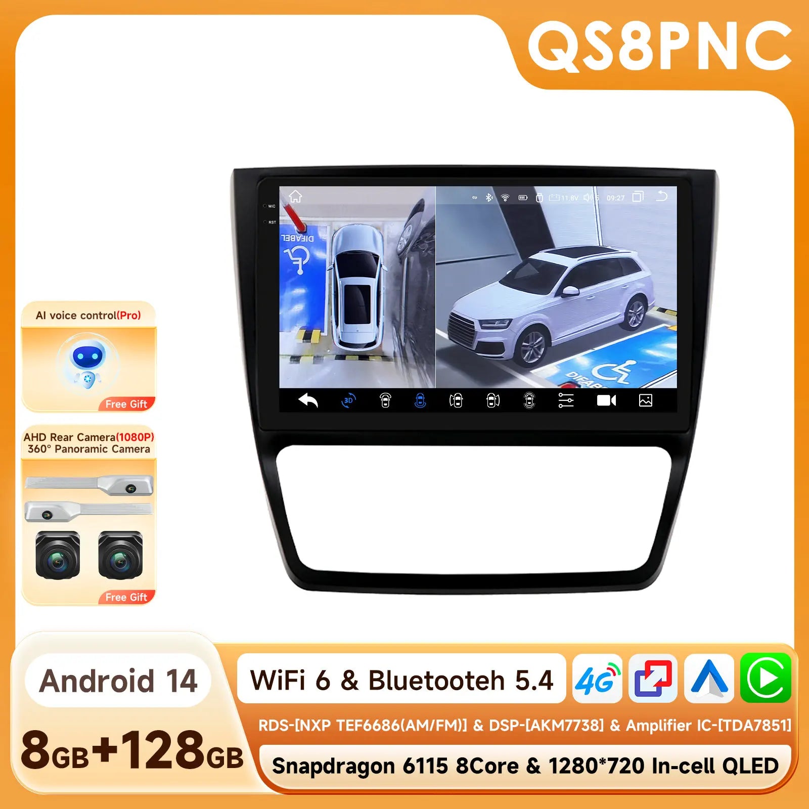 Car Multimedia Player Radio for SKODA Yeti 5L 2009- 2014 Stereo Audio Wireless Carplay 2DI