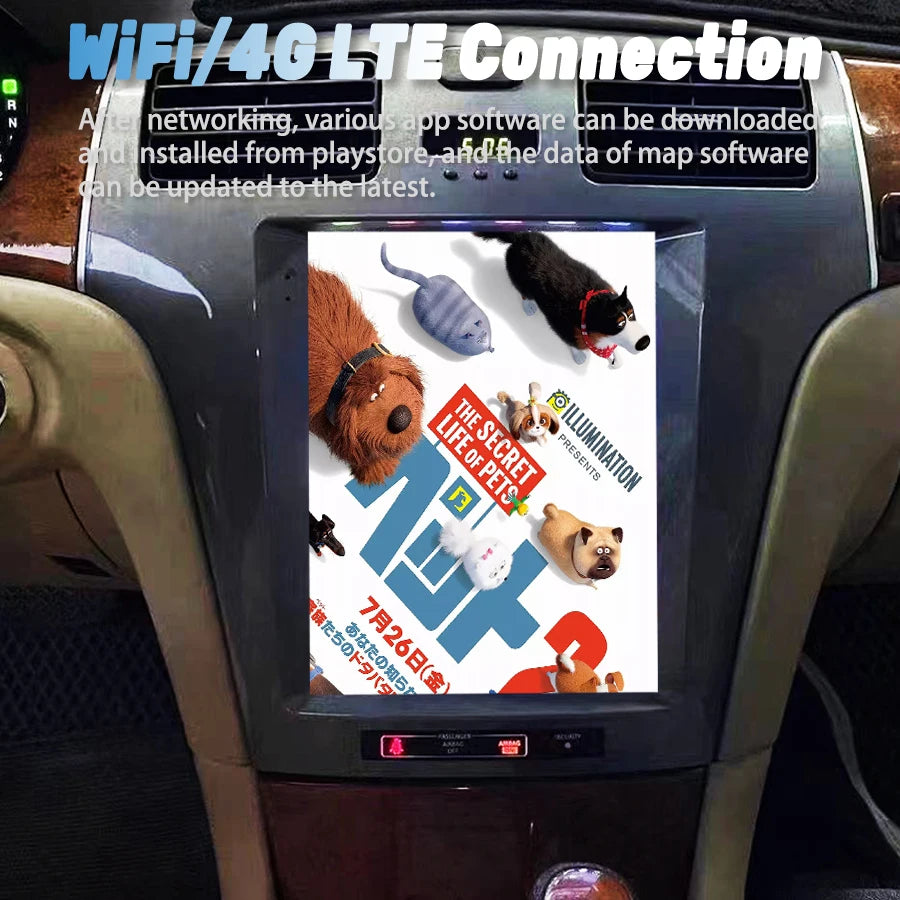 9.7'' Vertical Screen Android 15 DVD navi Car radio HU For Lexus ES300 ES330 XV30 ES 330 2