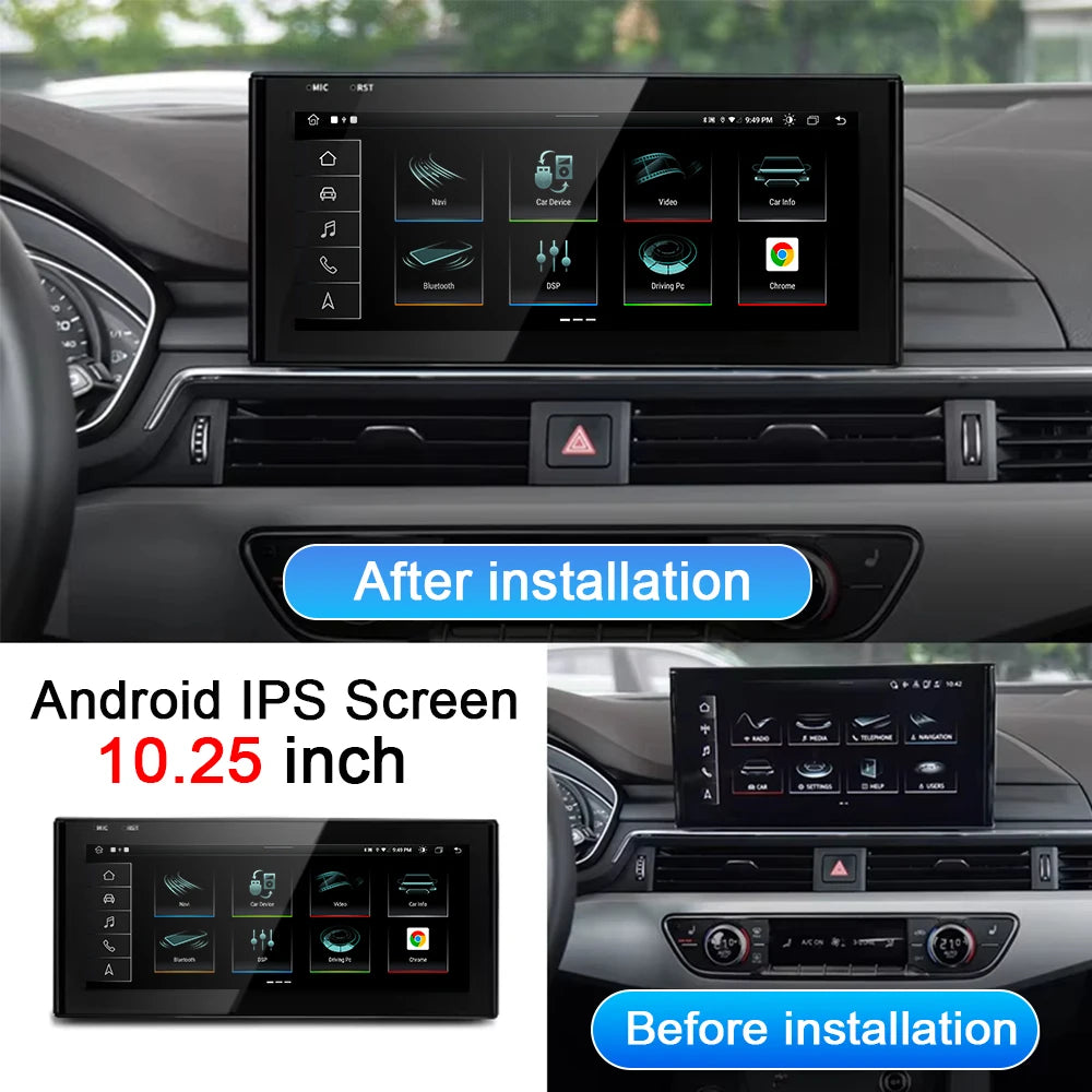 10.25 Android 14 Wireless Carplay For Audi A4 A5 Q5 B9 2016 - 2023 LHD Car Radio Multimedi