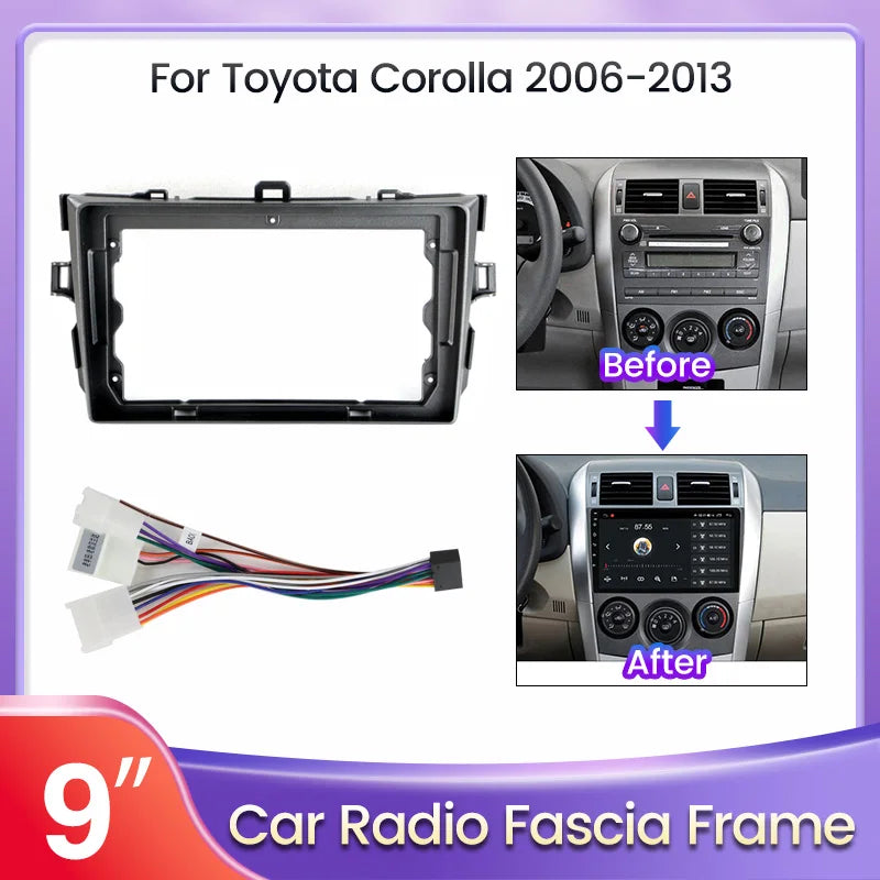 Car Radio Fascia Frame for Toyota Corolla E140 150 2007 2008 2009 2010 2011 2012 2013 2din | AUTOKITSHOP