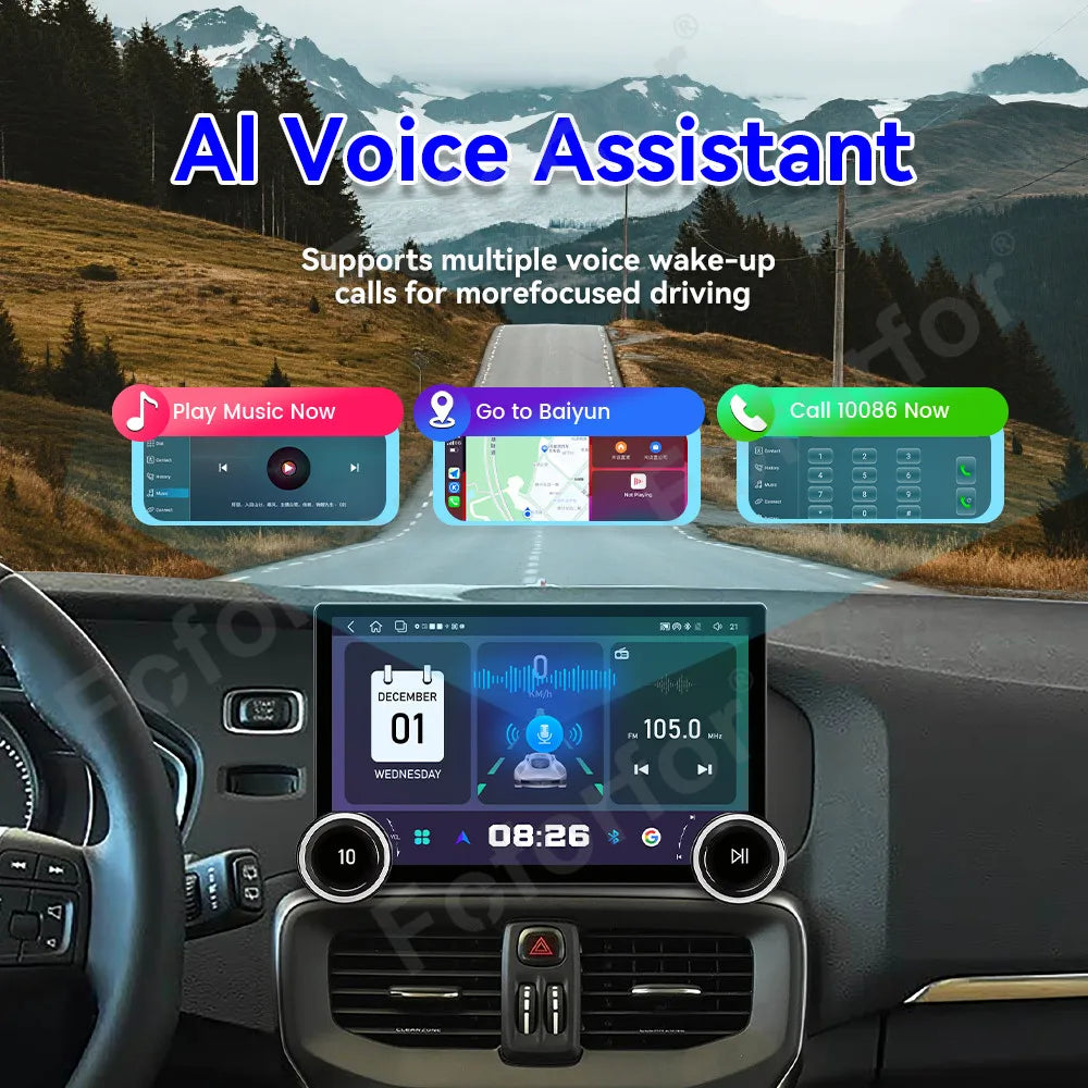 Crystal Clear 11.5 Inch Android 15 Modern Advanced Wireless CarPlay Android Auto GPS Stere