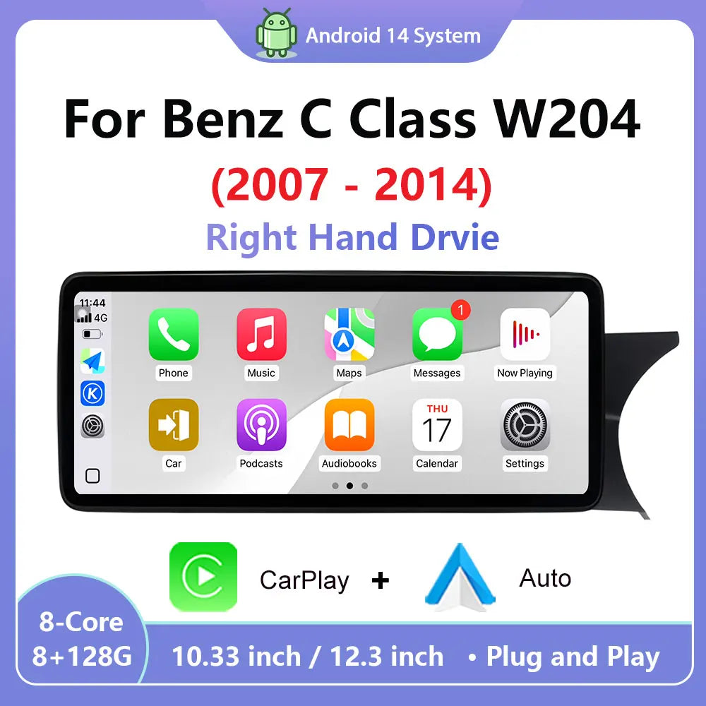 Right Hand Drvie NTG4.0/4.5 For Mercedes Benz C Class W204 2007 - 2010 Carplay Auto Multim
