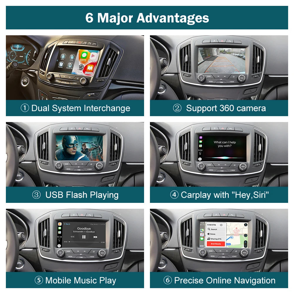 Wireless CarPlay for Buick Regal Opel Insignia 2013-2017 LaCrosse 8' Screen Android Auto M
