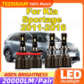 Turbo LED Headlight 40000LM Canbus Car Lamps 6000K High Low Beam Auto Lights For Kia Sport