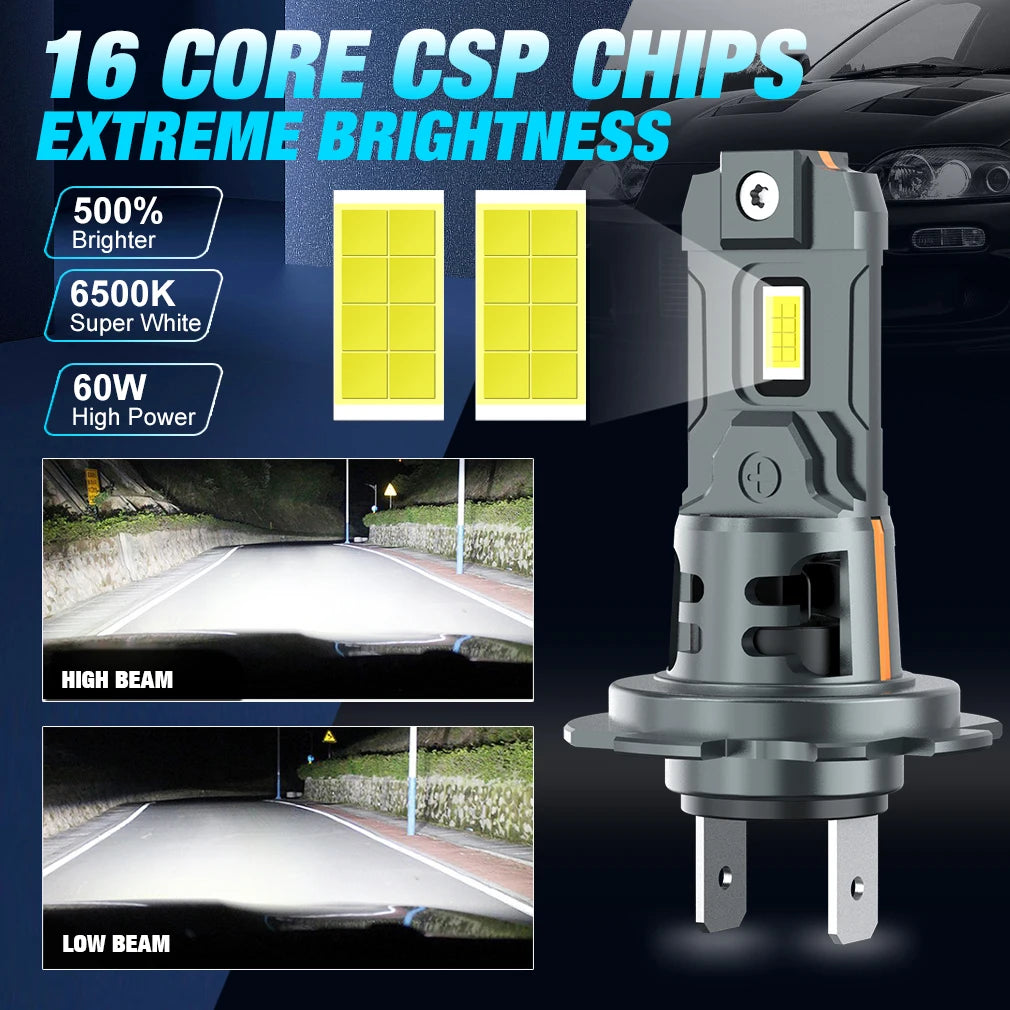 XSTORM H7 LED Headlight Bulb Canbus Mini Kit 60W 20000LM 6500K CSP for Car Headlamp White