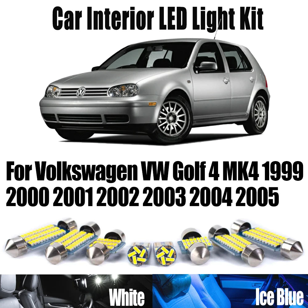 13-Piece LED Interior Light Kit for Volkswagen VW Golf 4 MK4 - Canbus Error-Free Bulbs | AUTOKITSHOP