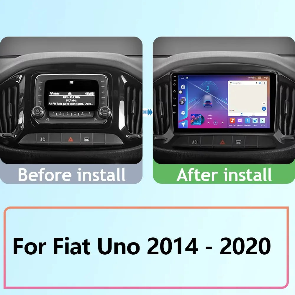 Carplay Car Android Auto Radio For Fiat Uno 2014 - 2020 Stereo Multimidia Player GPS Navig