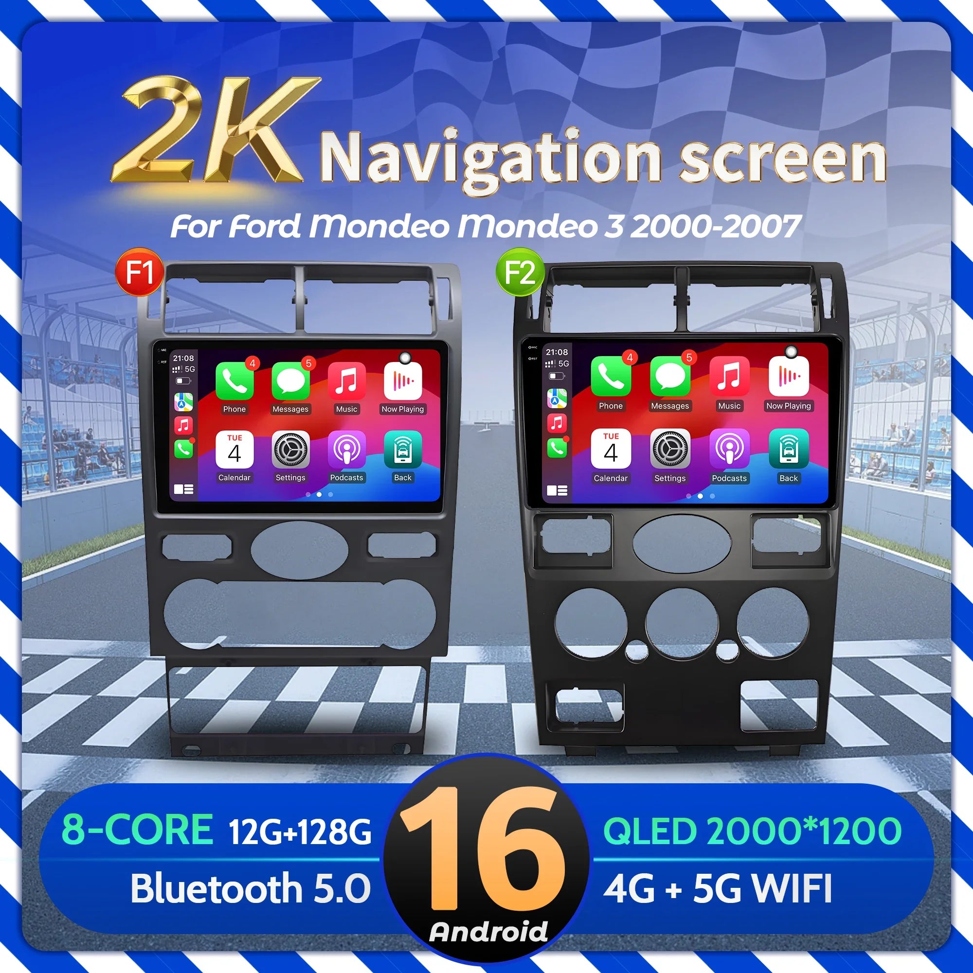 9" Car Radio For Ford Mondeo Mondeo 3 2000-2007 Android 16 Wireless BT Carplay Multimedia