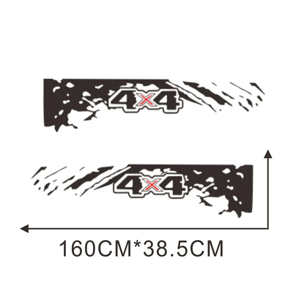 Car Sticker Decal For Mitsubishi L200 F150 Pickup Trunk Side Universal