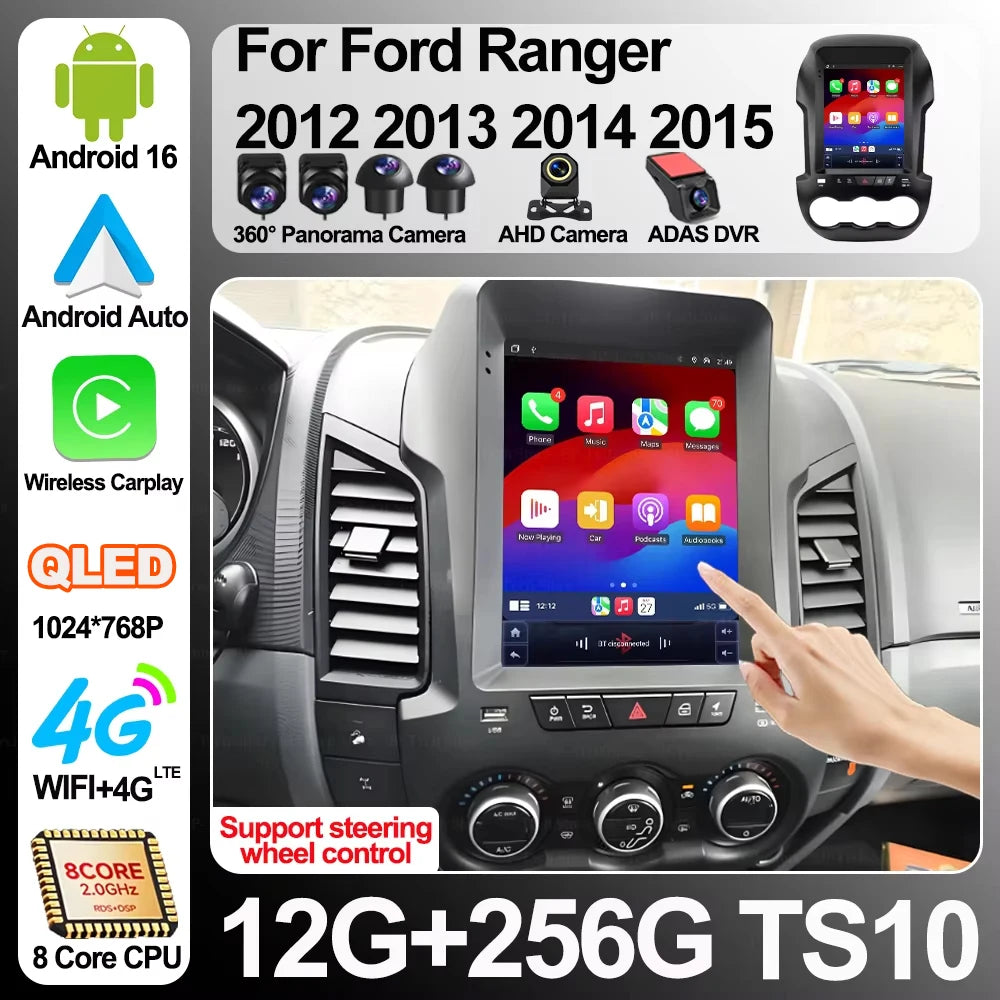 9.7 Inch Android 16 For Ford Ranger 2012 2013 2014 2015 Car Radio Multimedia Video Player  | AUTOKITSHOP