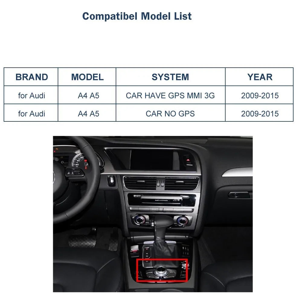 Wireless CarPlay Android Auto Multimedia Module for Audi A4 B8 A5 Q5 2009-2015 Mirror Link