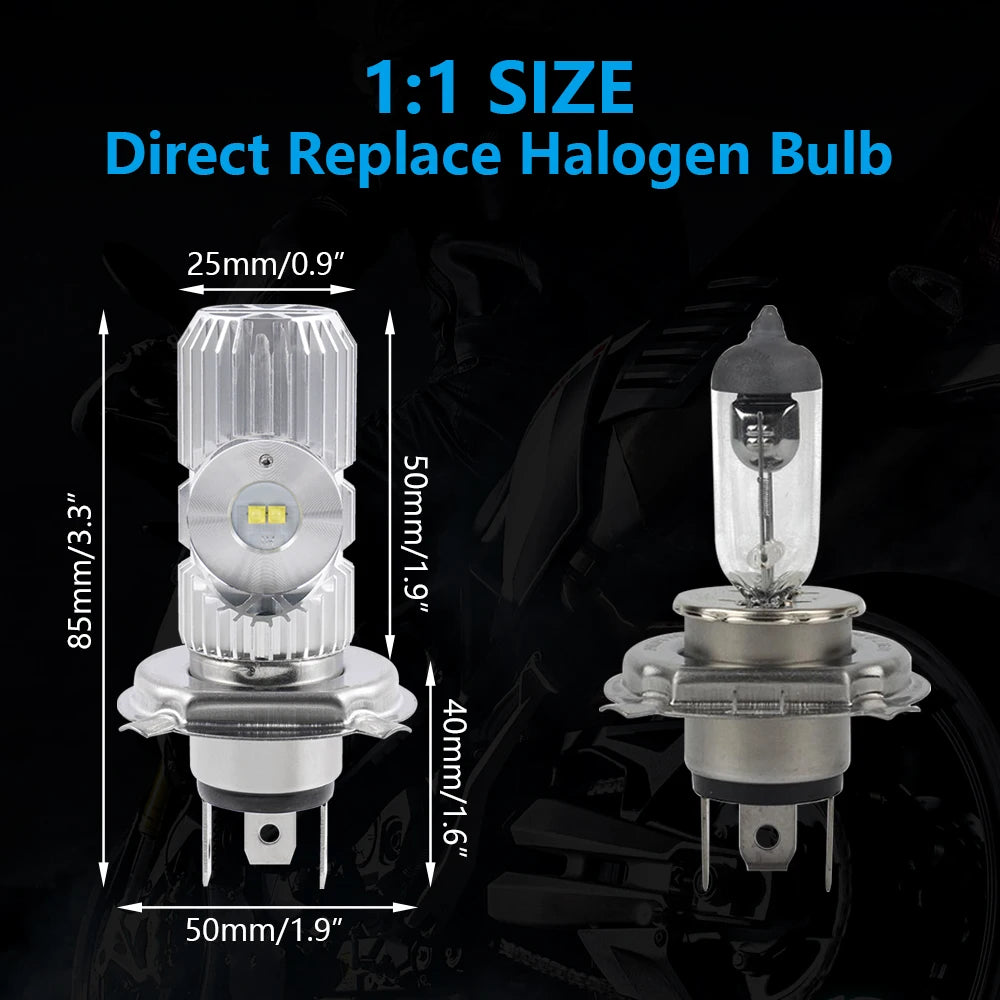 2x H4 LED Headlight Bulbs for Motorcycle Hi/Lo Beam H4 LED Lamp For KTM E-XC EXC-F XC For