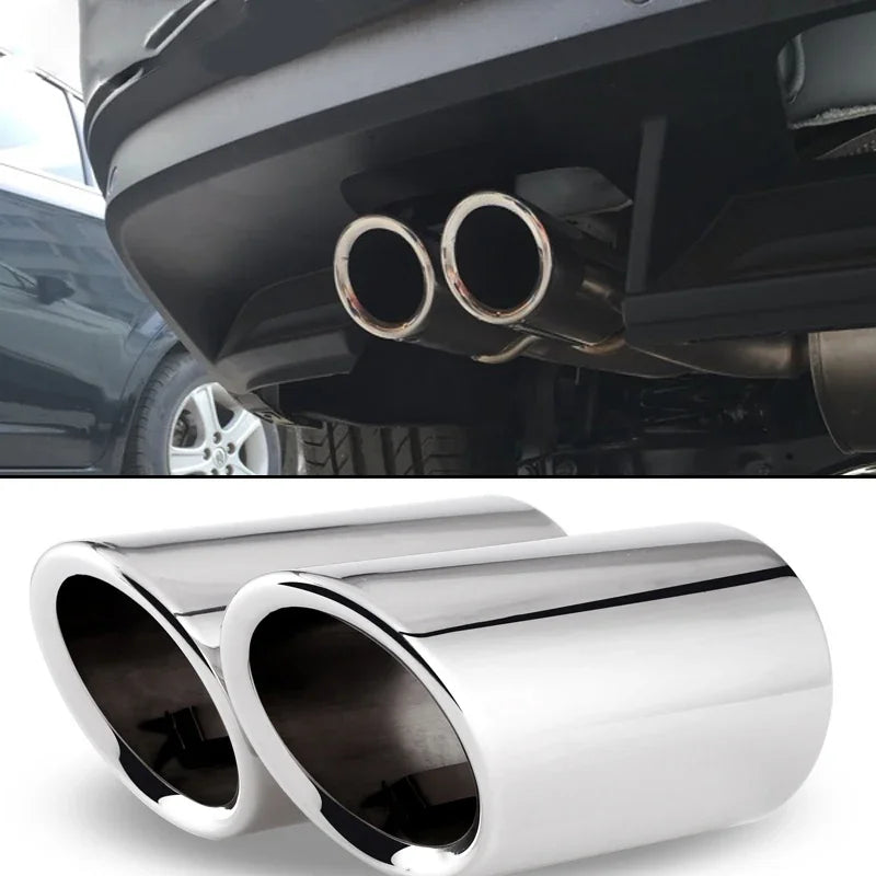 2PCS Car Exhaust Tips For Volkswagen VW Tiguan 2017 2018 2019 MK2 Exhaust Muffle for Volkswagen MK6 MK2 MK7 - Automotive