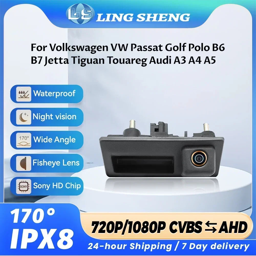 SKIG AHD 1080P 170° Car Rear View Trunk Handle Camera For Volkswagen VW Passat Jetta Tigua