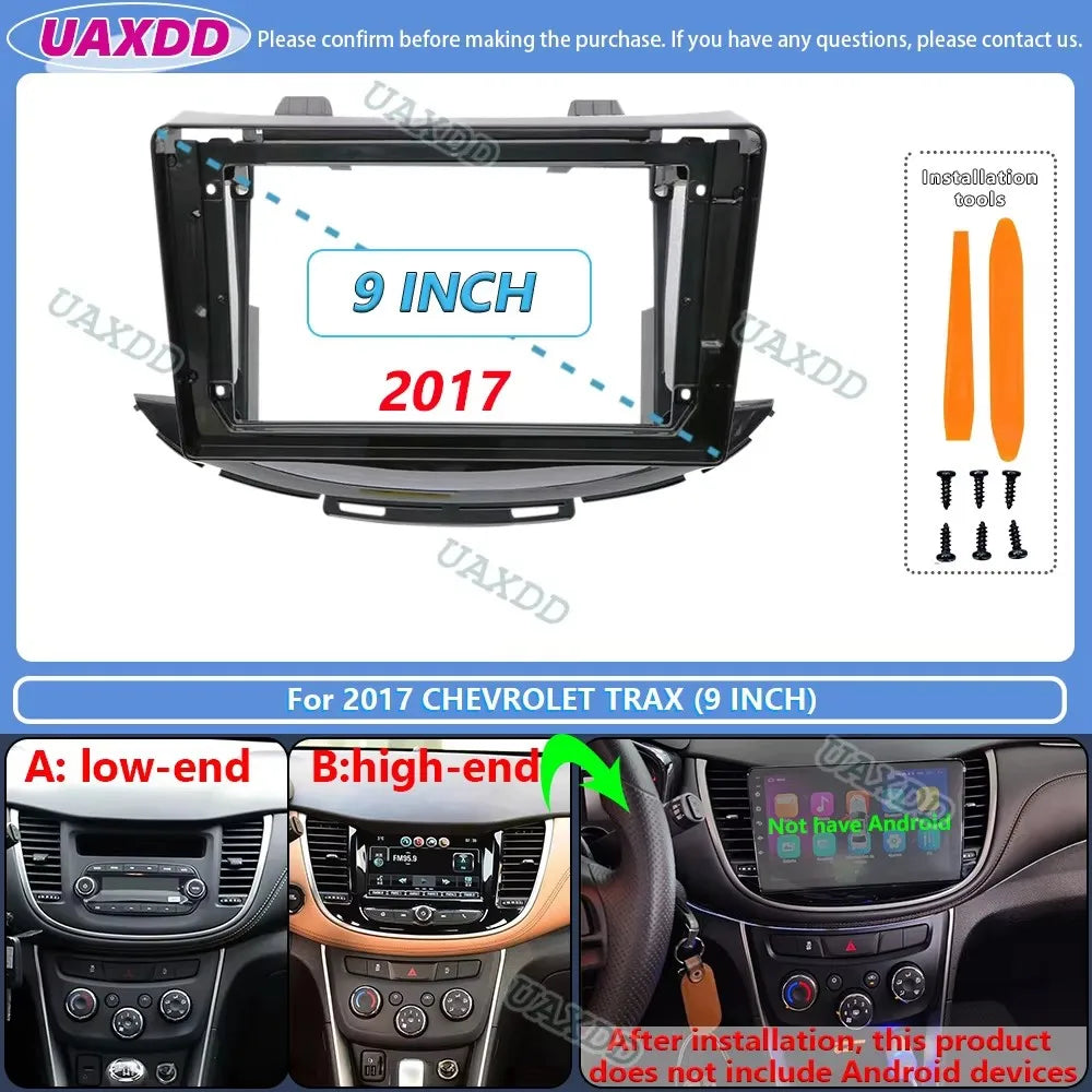 For 2017-2019 CHEVROLET TRAX TRACKER 9 10.1INCH Car stereo radio MP5 Android frame panel f