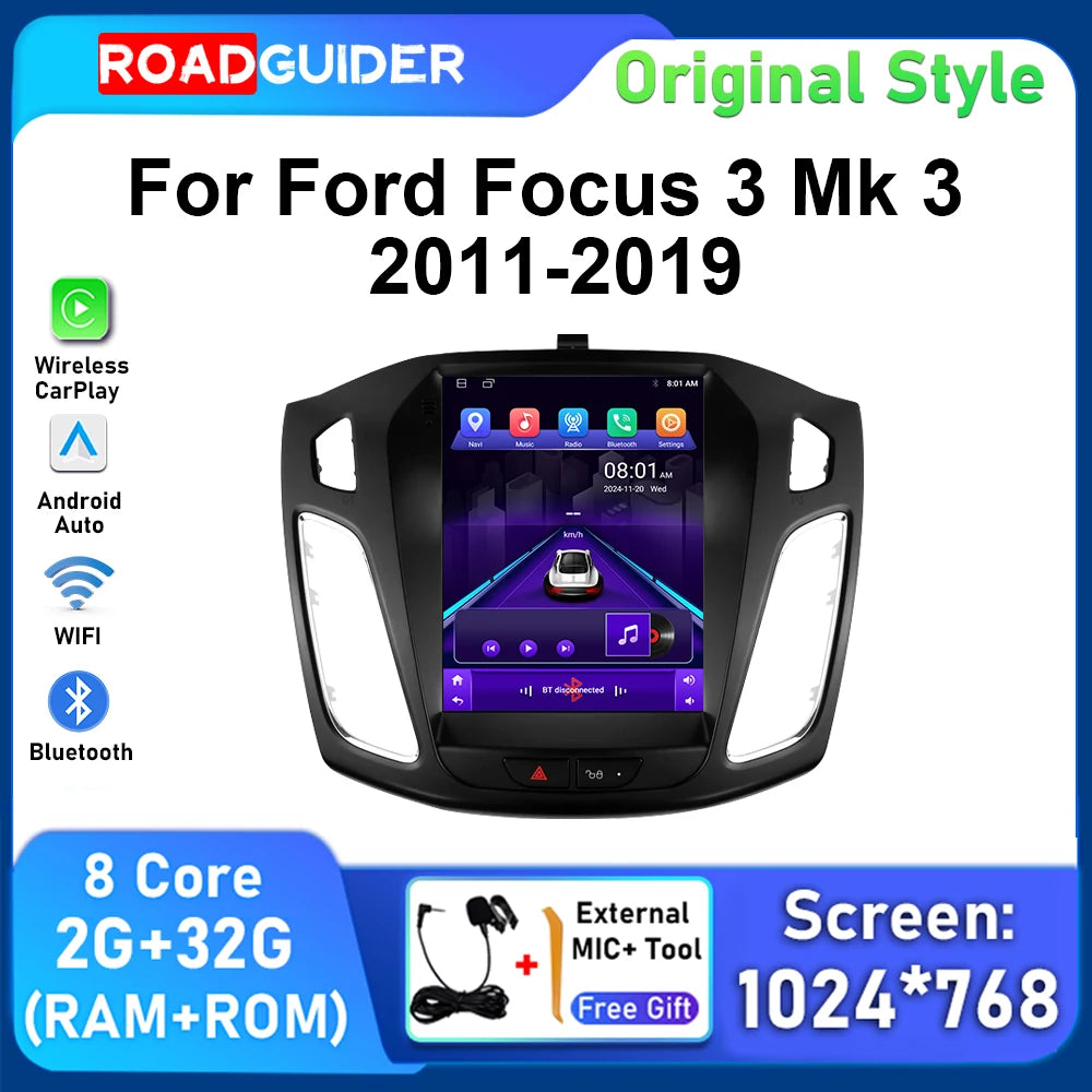 Car Radio For Ford Focus MK3 2011 2012 - 2019 Android Multimedia Video Player Navigation G