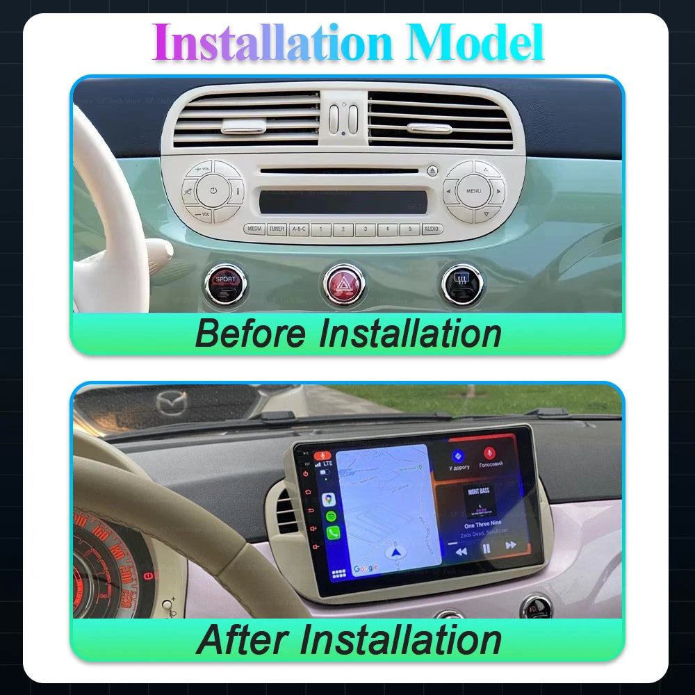 Android 16 Radio Stereo Car Dvd For Fiat 500 2007-2015 Gps Navigation Steering Auto Multim | AUTOKITSHOP