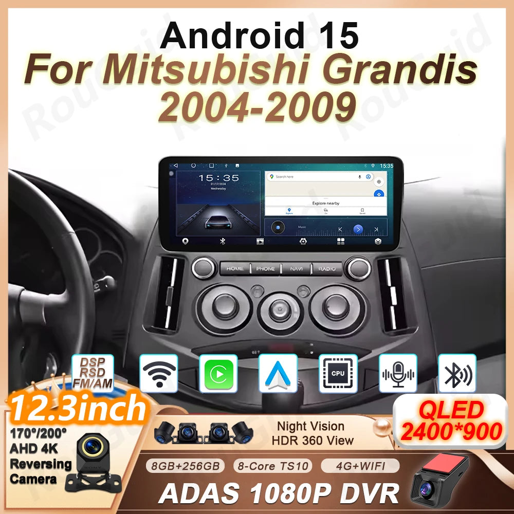 Android Auto Carplay Car Radio 12.3 Inch For Mitsubishi Grandis 2004 2005 2006 2007 2008 2 | AUTOKITSHOP