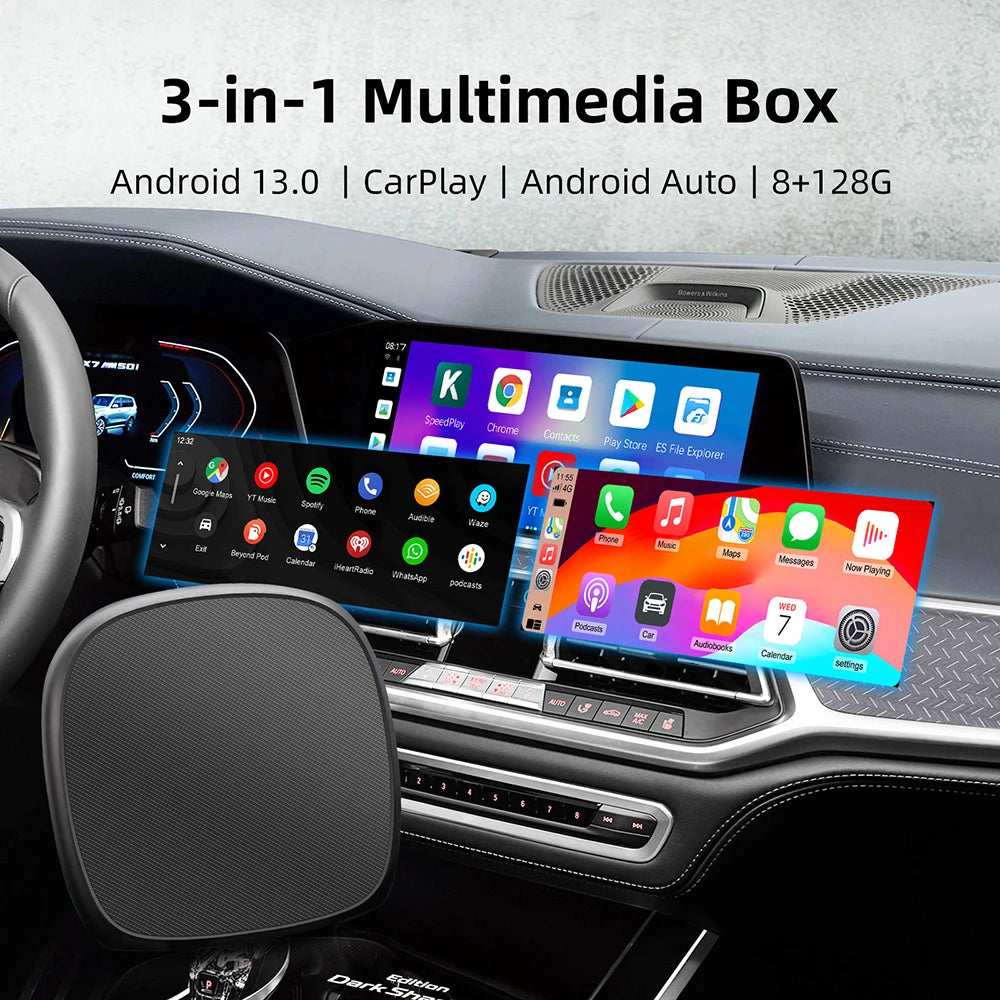 CarPlay AI Box Android 13.0 QCM6115 4-Core Wireless Android Auto 2.4+5G 8GB 128GB GPS WIFI | AUTOKITSHOP