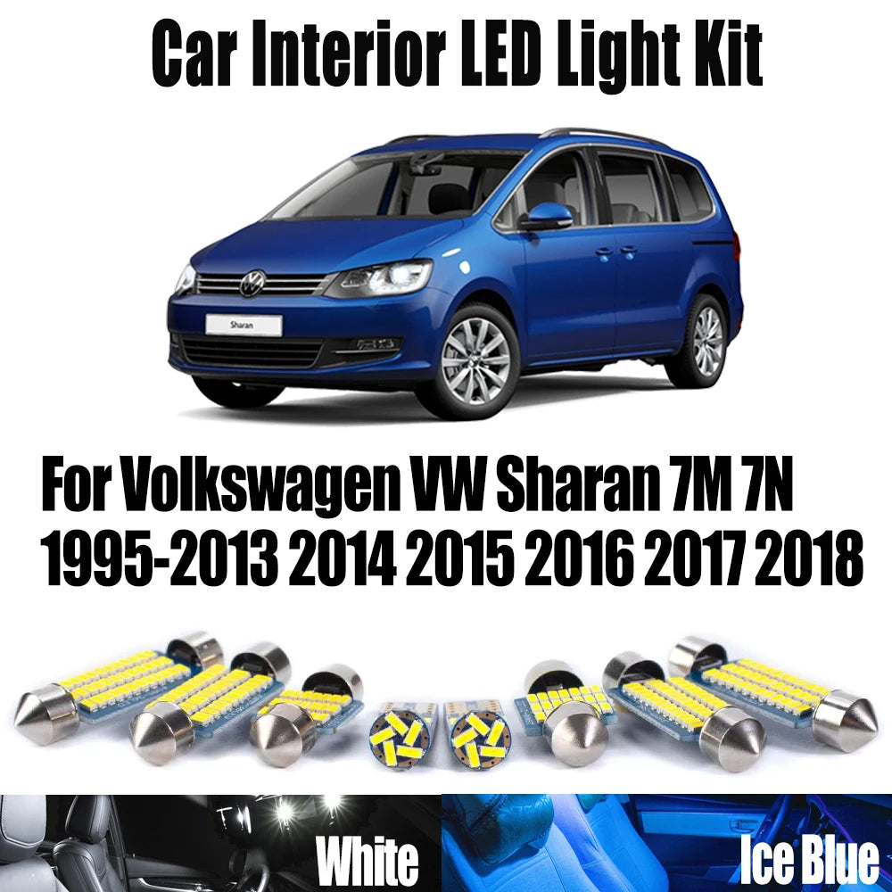 LED Interior Light Kit for Volkswagen VW Sharan 7M 7N 1995- 2017 - Canbus Dome Map Door Trunk Bulbs | AUTOKITSHOP