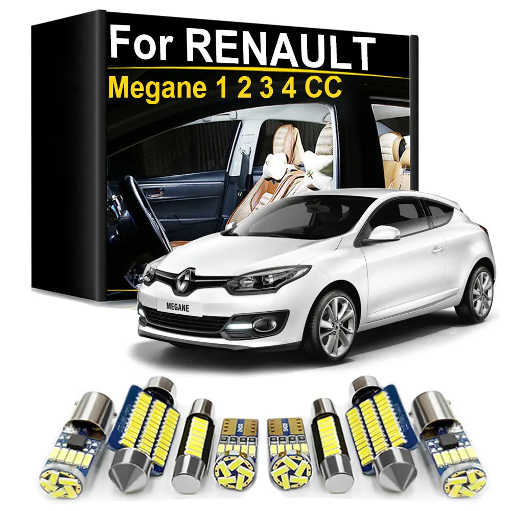 LED Interior Light Kit for Renault Megane MK1 MK2 MK3 MK4 CC 1995- 1998 - Canbus Dome Map Door Trunk Bulbs | AUTOKITSHOP