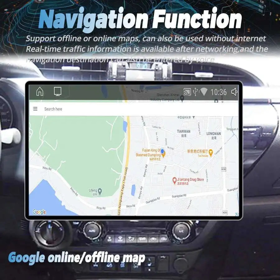 13.3inch Android 14 Auto Carplay Car Radio For Toyota Hilux 2016 2020 Multimedia Navigatio