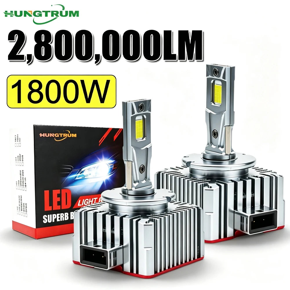 D1S D3S LED Headlight 2800000LM Ultra Bright LED Headlamp 1800W High Power D2S D4S D1R D3R