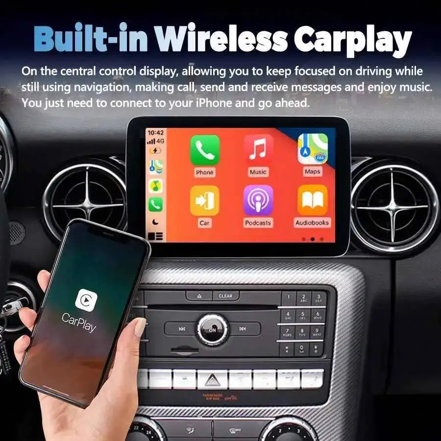 9“ Qled Screen Android 15 Car Radio For Benz SL SLK SLC300 SLC200 R172 2011-2019 GPS Carpl | AUTOKITSHOP