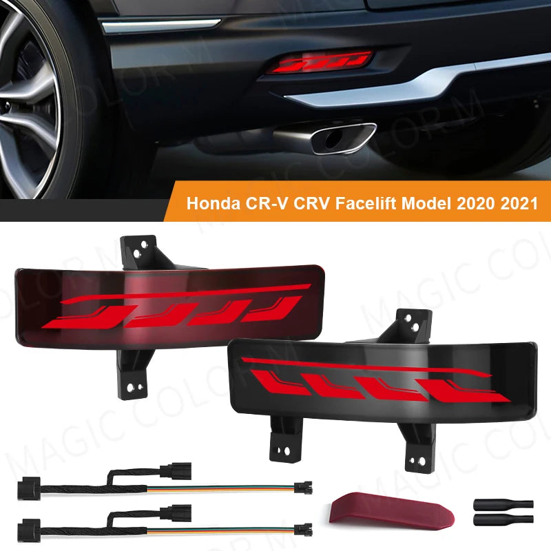 For Honda CRV CR-V 2020 2021 2022 LED Rear Bumper Reflector Light Dynamic Flowing Turn Sig | AUTOKITSHOP