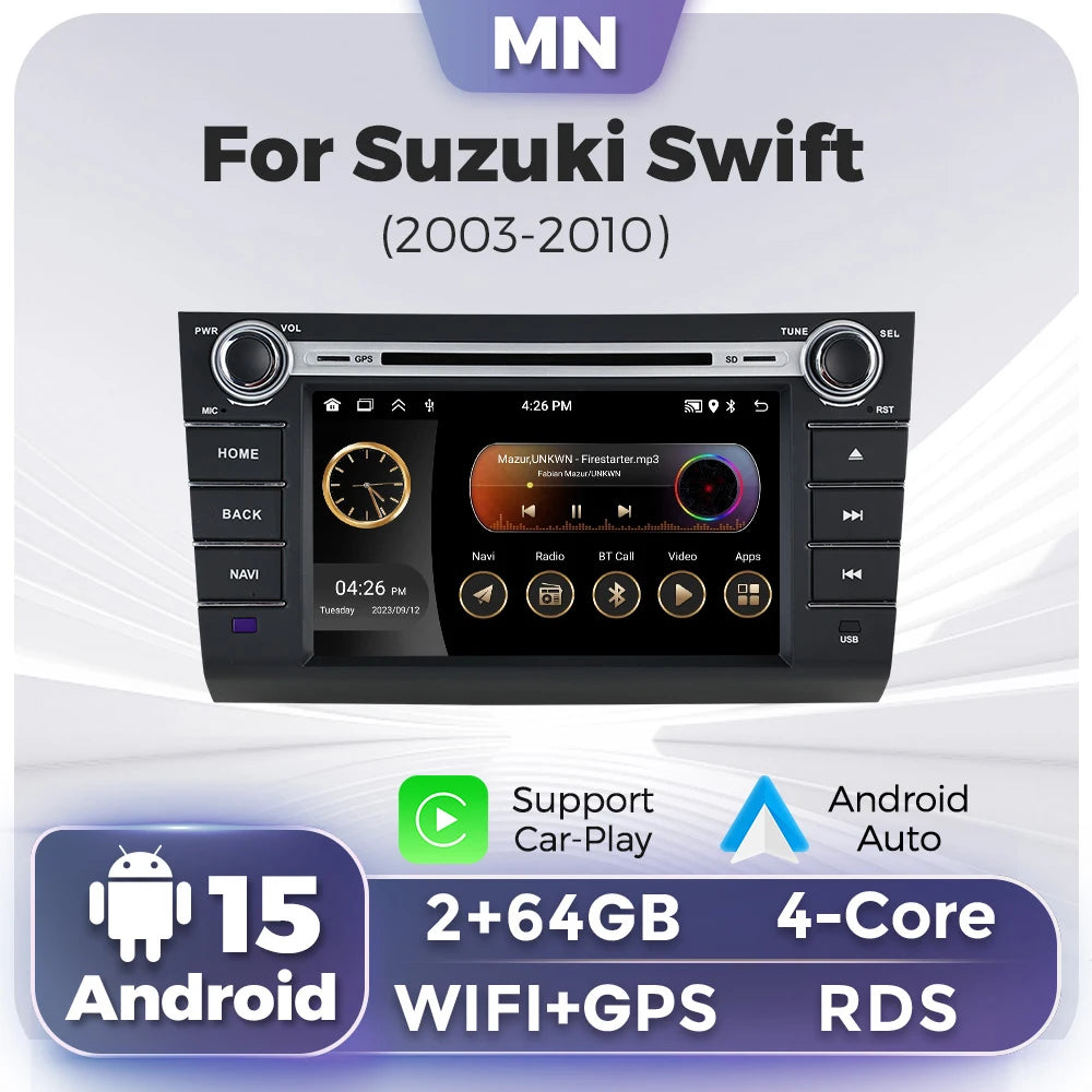 8inch Android 15 Multimedia Player for Suzuki Swift 2003-2010 for Apple Carplay Car Radio  | AUTOKITSHOP