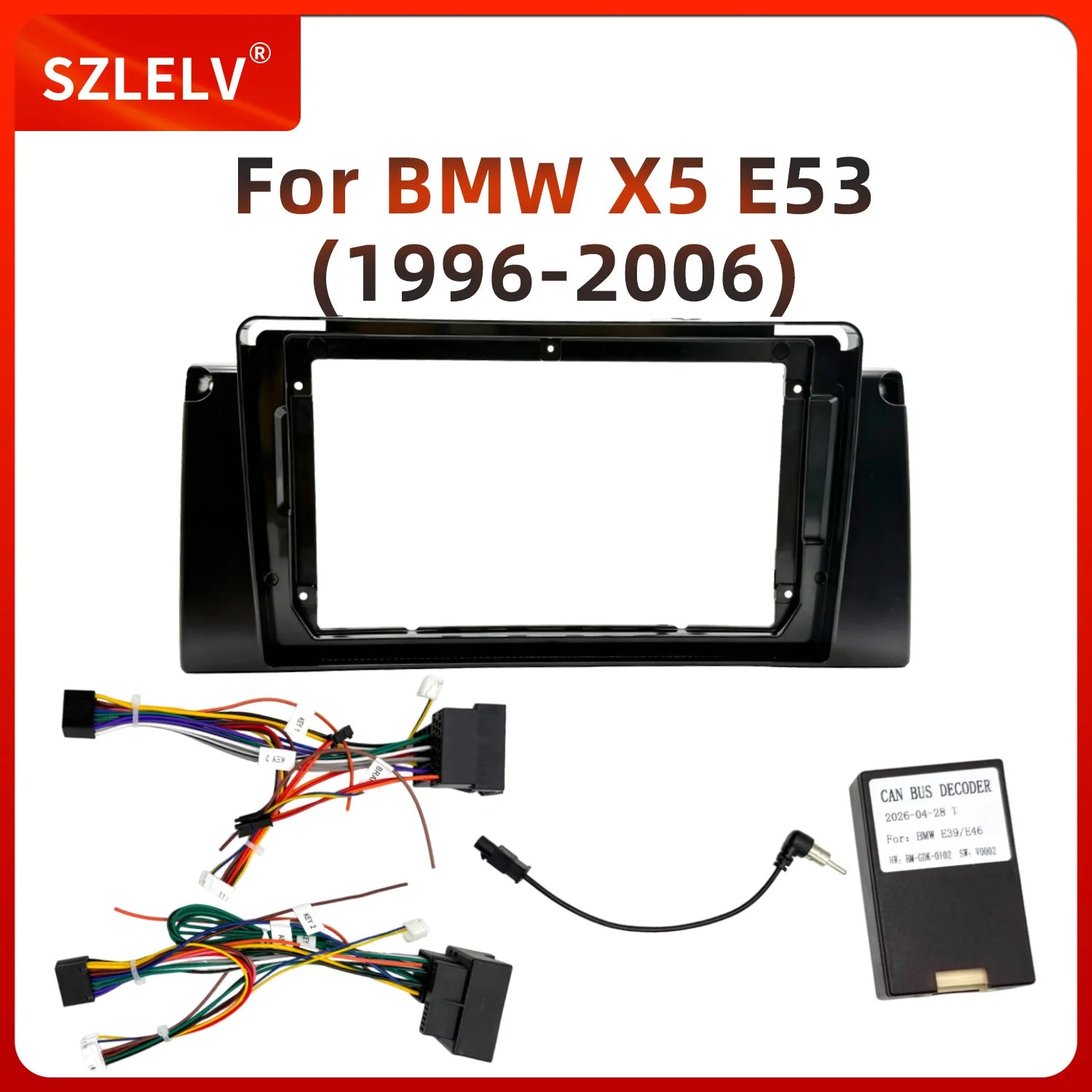 9 Inch Car Radio Dashboard Frame Panel For BMW X5 E53 (1996-2006) 2-DIN Stereo Kit Install