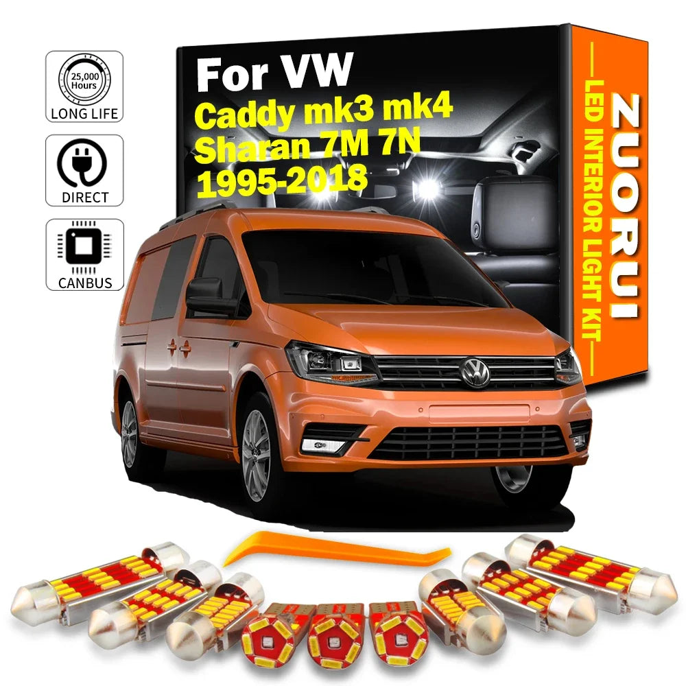 LED Interior Light Kit for VW Caddy mk3 mk4 Sharan 7M 7N - Canbus Error-Free Bulbs | AUTOKITSHOP
