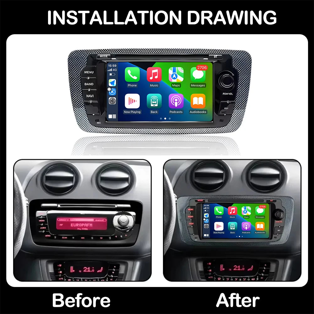 Car intelligent system For Seat Ibiza 2009-20 Android Navigation GPS Wireless CarPlay Car