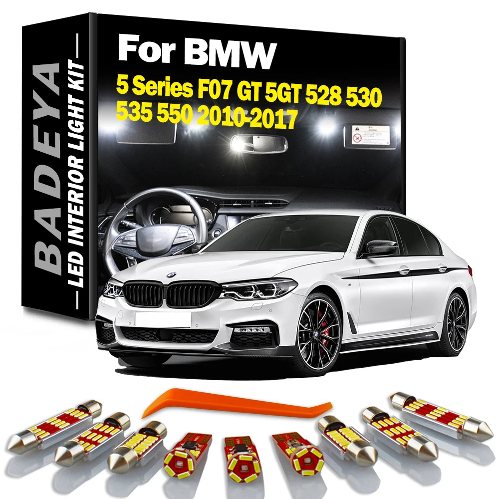 BADEYA 26Pcs LED Interior Sunvisor Luggage Light Kit For BMW 5 Series F07 GT 5GT 528 530 5