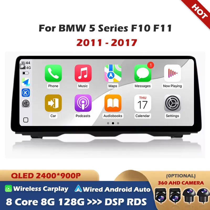 For BMW 5 Series F10 F11 2010 - 2017 CIC NBT System Android 15 Wireless Carplay Car Radio